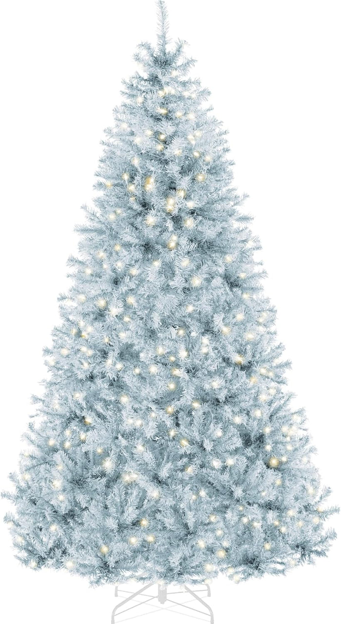 Best Choice Products 6ft Pre-Lit Christmas Tree Premium Hinged Artificial Pine Lighted Holiday Tree for Home, Office w/ 1,000 Branch Tips, 250 Lights, Metal Hinges, Foldable Base