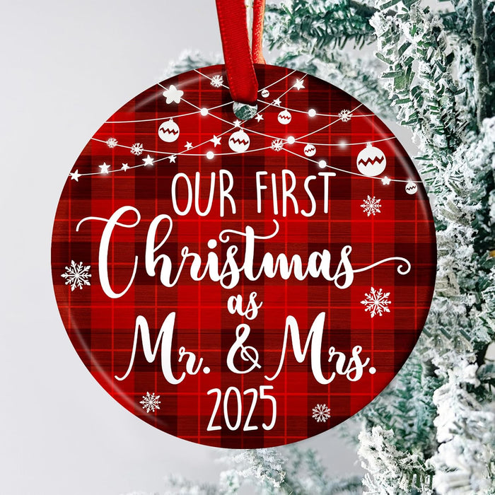 New Home Ornament 2025 – Glass Housewarming Christmas Ornament, Elegant Holiday Decoration for New Homeowners, First Home Keepsake Gift for Couples or Families