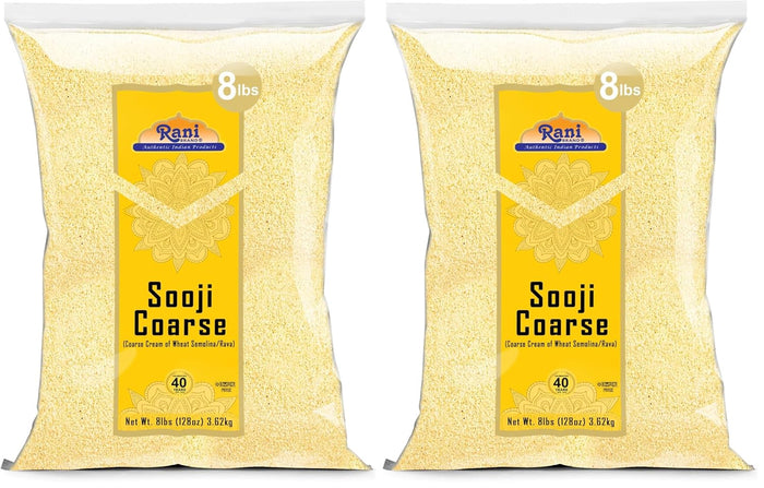 Rani Sooji Fine (Farina, Suji, Rava, Wheat) Flour 32oz (2lbs) 908g ~ All Natural | Vegan | NON-GMO | Kosher | Indian Origin
