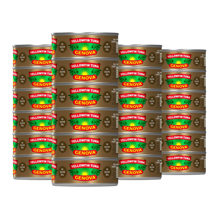 Genova Premium Solid Light Tuna in Olive Oil, 5 Ounce Cans, 12-Pack – Nutrient Rich, High Protein Canned Tuna Fish - Delicious, Easy, Nutritious Ready to Eat Meals