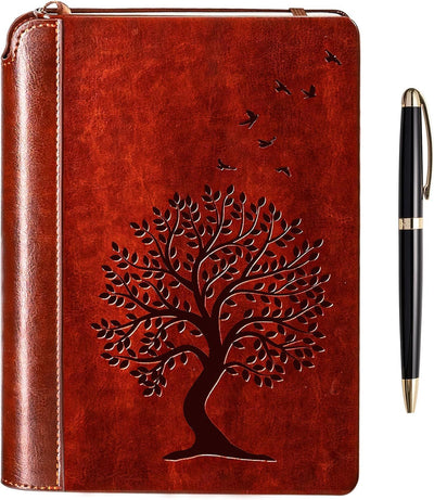 SETTINI® Tree of Life Journal Gift Set - Hardcover Vegan Leather, Unique Pen Holder, Lined, 192 Pages, 6 x 8.5 inches - Includes Pen for Writing and Travel - Christmas Gifts