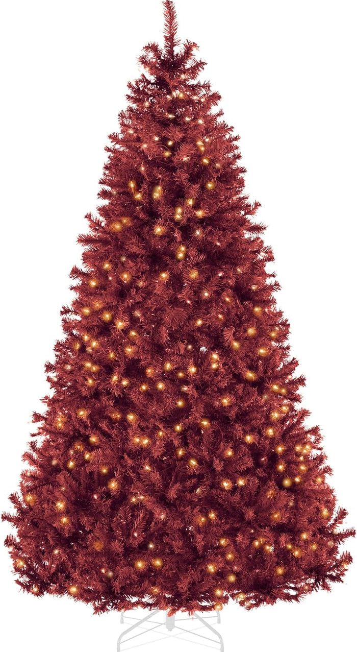 Best Choice Products 6ft Pre-Lit Christmas Tree Premium Hinged Artificial Pine Lighted Holiday Tree for Home, Office w/ 1,000 Branch Tips, 250 Lights, Metal Hinges, Foldable Base