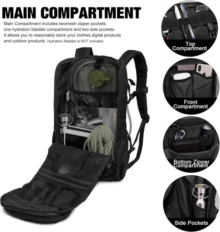 Mardingtop Tactical Backpacks Molle Hiking daypacks for Motorcycle Camping Hiking Military Traveling,25L Backpack