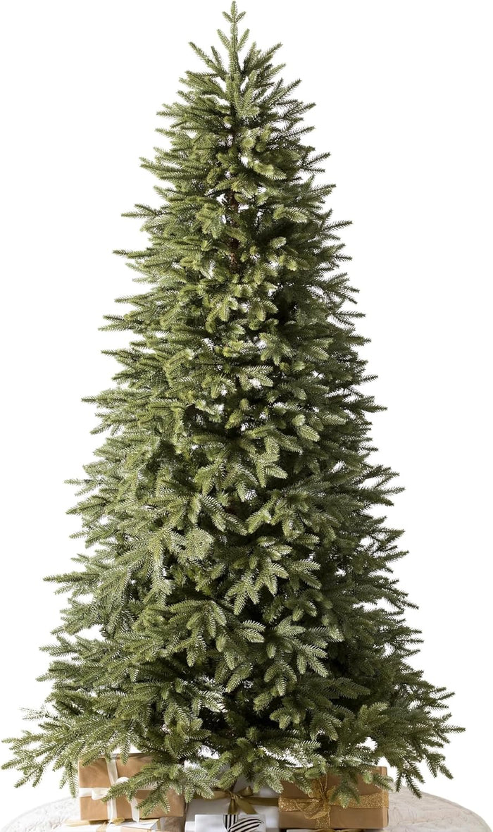 Balsam Hill 7.5ft Pre-Lit Stratford Spruce - Slim Artificial Christmas Tree with 600 Clear Incandescent Lights, True Needle Foliage, Easy Plug Technology & Premium Stand for Small Spaces