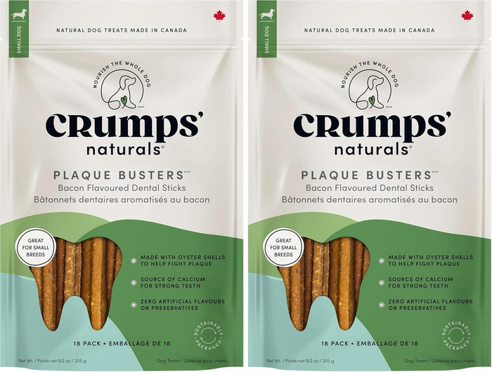 Crumps' Naturals Bacon Dental Dog Treats (10 count), 7"