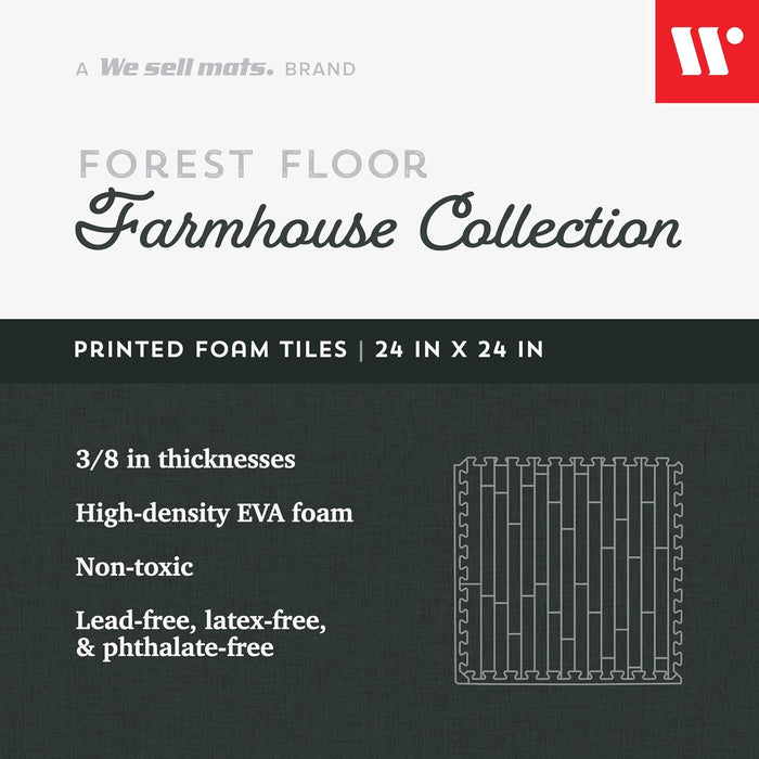Forest Floor Farmhouse 3/8 Inch Thick Foam Tiles Wood Grain Foam Floor Mats