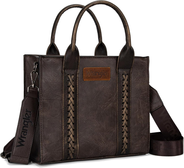 Wrangler Medium Tote Bag for Women Designer Satchel Handbags Top-handle Purses with Strap