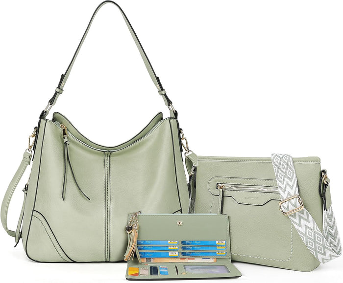 TANTOMI Purses for Women 3PCS, PU Leather Crossbody Bags Set Shoulder Handbags Purse with Wallet for Tote Hobo Bag