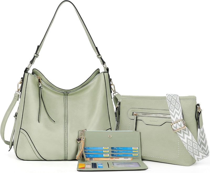 TANTOMI Purses for Women 3PCS, PU Leather Crossbody Bags Set Shoulder Handbags Purse with Wallet for Tote Hobo Bag