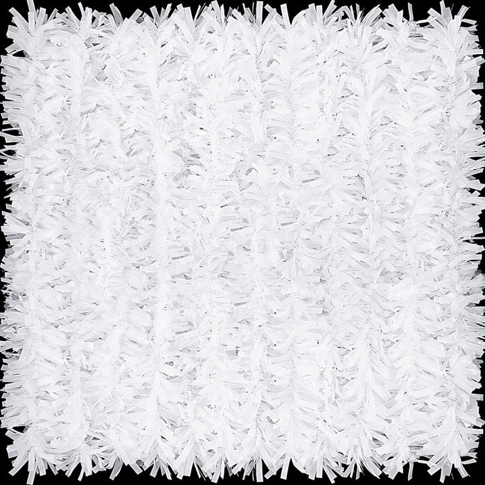 Dingion 59 Feet Christmas Tinsel Garland Metallic Twist Ornaments Hanging Glitter Xmas Garland for Christmas Tree Indoor Outdoor Decoration Party Supplies(Silver, Red, Green)