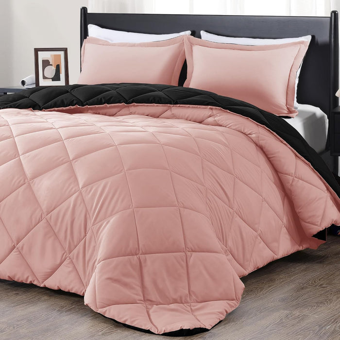 downluxe Twin Comforter Set - Blue and Sapphire Twin Comforter, Soft Bedding Sets for All Seasons -2 Pieces - 1 Comforter (66"x92") and 1 Pillow Sham(20"x26")