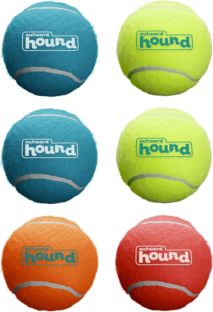 Outward Hound Squeaker Ballz 4-Pack Tennis Ball Dog Toys with Squeaker, Interactive Fetch Play for Pets Under 50 lbs, Training Balls for Indoor & Outdoor Exercise, Medium, 2.5-inch