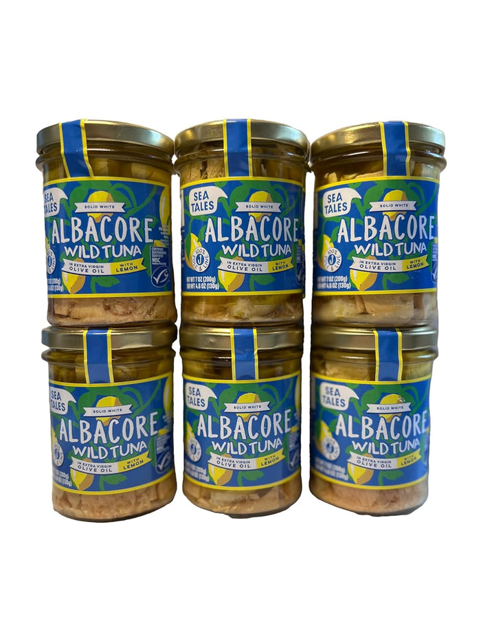 Sea Tales Solid White Albacore Canned Tuna in Water - No Salt Added - 100% Pole & Line Wild Sustainably Caught - BPA Free - High Protein Food - Keto Friendly - 5 oz. Cans (Pack of 12)