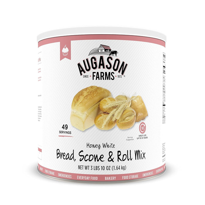 Bread and Roll Mix Can Emergency Food Supply, 48 Servings, 10 Year Shelf Life - Makes 6 Loaves or 72 Bread Rolls for Prepared Meals Ready to Eat