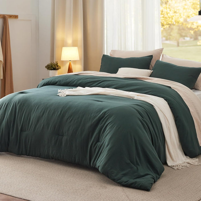 Bedsure King Size Comforter Set, Brown Soft Prewashed Bedding for All Seasons, 3 Pieces GentleSoft™ Warm Down Alternative Bed Set, 1 Lightweight Comforter (104"x90") and 2 Pillowcases (20"x36")