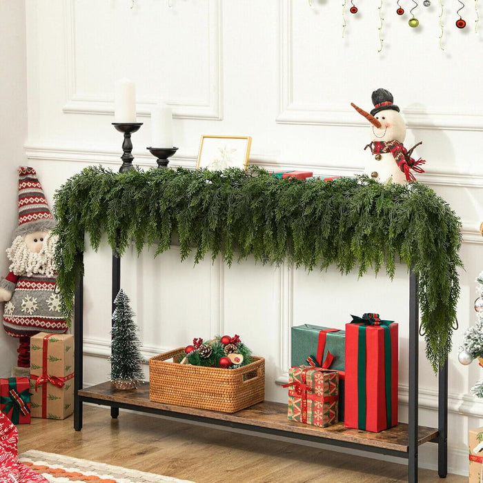 2 Pcs 6ft Christmas Garlands Cypress Garland, 160 Branches Real Touch Artificial Faux Greenery Garland for Mantle, Table, Wall, Indoor, Outdoor Christmas Decorations