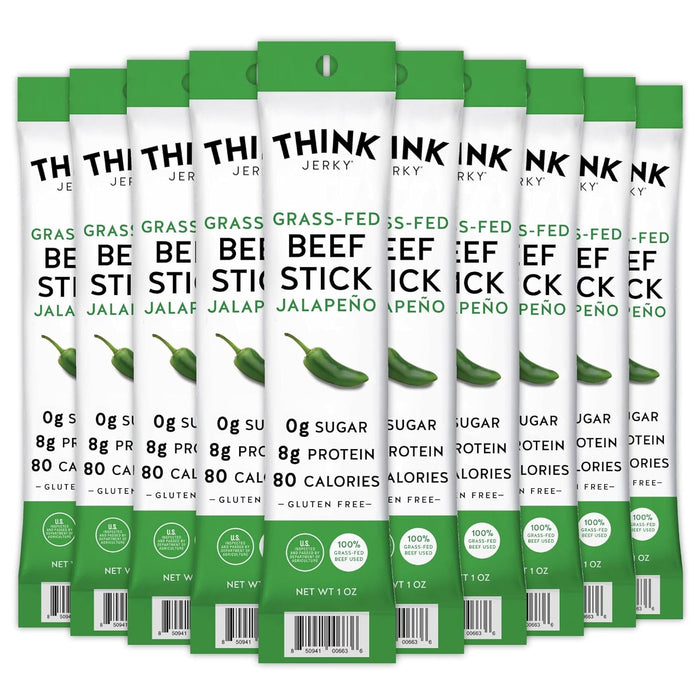 Think Jerky Original Beef Sticks, Gluten and Sugar Free, No Nitrates, Keto Paleo Friendly High Protein Low Carb Meat Snack - 0.5 oz Sticks, 20 Pack