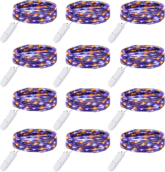 Brightown 12 Pack LED Fairy Lights Battery Operated String Lights - 7ft 20LED Waterproof Silver Wire Firefly Starry Moon Lights for DIY Crafts Wedding Table Centerpieces Party Bedroom Christmas
