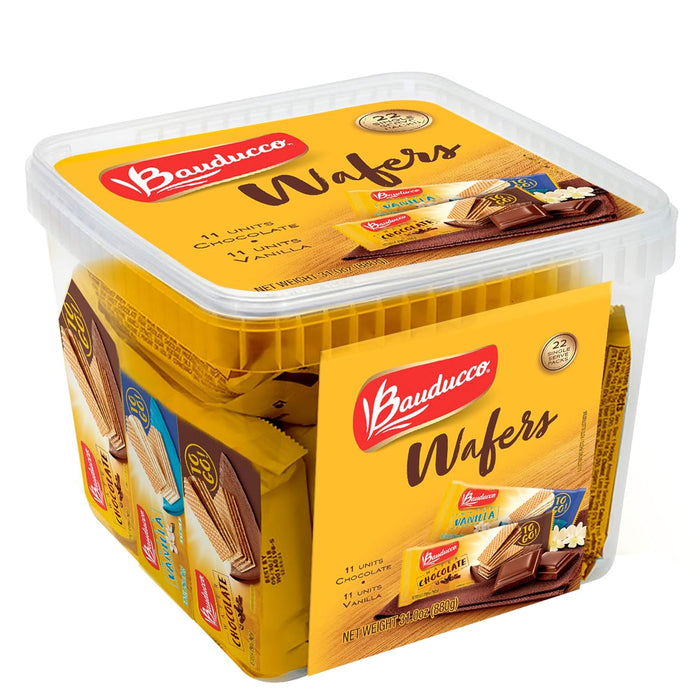 Bauducco Peanut Butter Wafers - Crispy Wafer Cookies With 3 Delicious, Indulgent Decadent Layers of Peanut Butter Flavored Cream - Delicious Sweet Snack or Desert - 5.0 oz (Pack of 1)