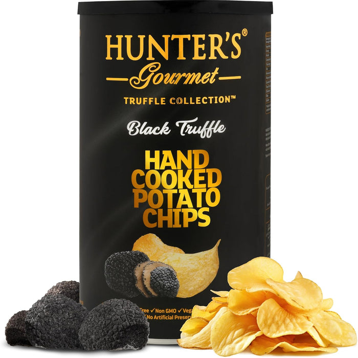 Hunter's Gourmet Truffle Chips | No Cholesterol | Preservatives-Free | No Artificial Colors | Hand-Cooked | Vegan Truffle Lover | Made in a Nut-Free Facility | Great for Special Occasions | Pack of 8