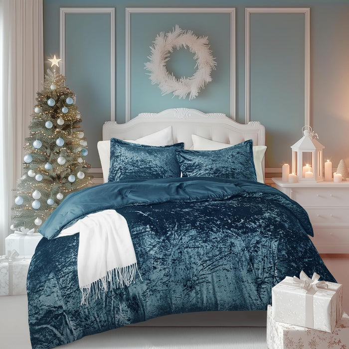 Comfort Spaces Juliette Luxe Comforter Set Velvet Lush with Soft Brushed Microfiber Reverse, All Season Cozy Velvet Bedding Sets, Fluffy Comforter Bed Set, Matching Sham, Blush King 3 Piece