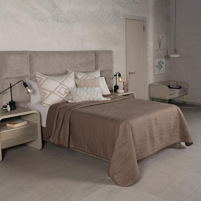 Vianney Queen Comforter Set – Novo Coffee Reversible Quilt 91x93 Inches with 2 Standard Pillow Shams, Soft Lightweight All-Season Bedding in Coffee