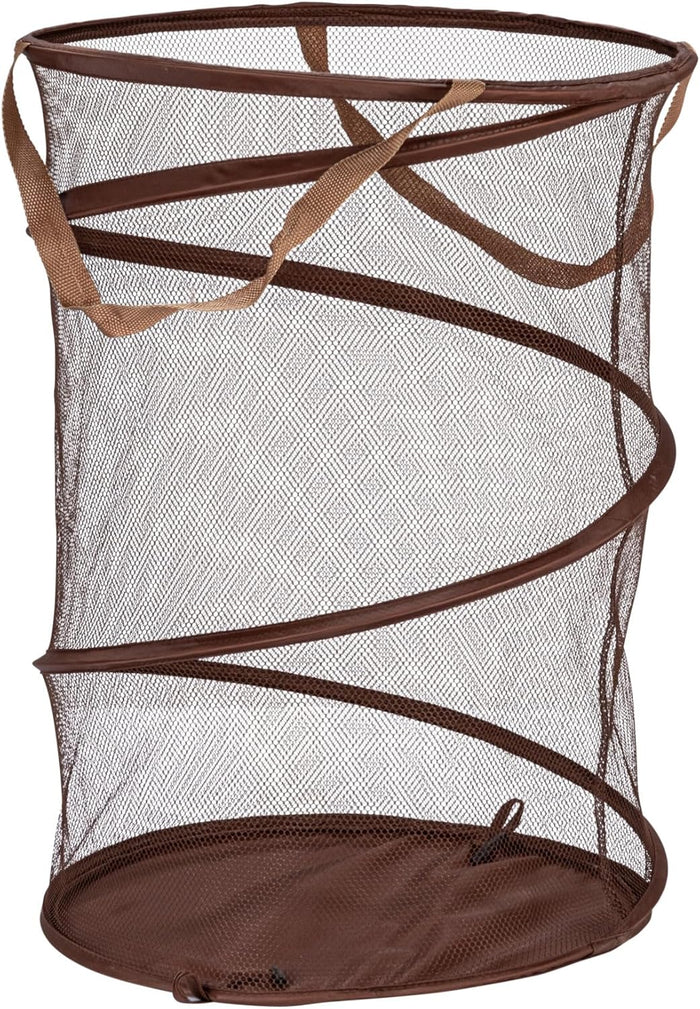 Household Essentials Pop-Up Mesh Laundry Hamper, Beige