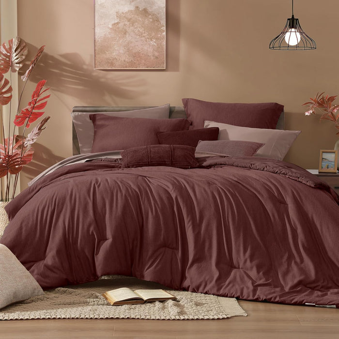 Monbix Queen Comforter Set - 7 Pieces Cationic Dyeing Olive Green Bed in a Bag Queen Bedding Sets with Comforter, Sheets, Pillowcases & Shams, Reversible Bedding Comforters Sets