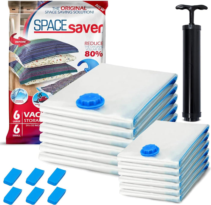 20-Pack Variety Vacuum Storage Bags for Comforters, Blankets & Clothes – Vacuum Sealed Compression Bags with Hand Pump – Space Saver Storage Bags for Bedding,Travel & Organization (5S, 5M, 5L & 5XL)