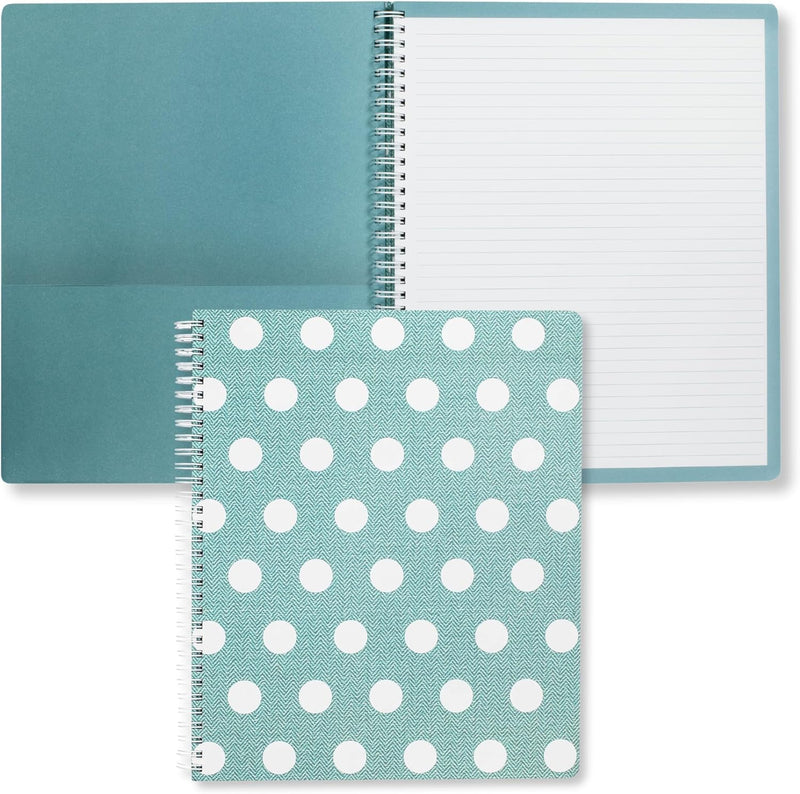 Steel Mill & Co Cute Large Spiral Notebook College Ruled, 11" x 9.5" with Durable Hardcover and 160 Lined Pages, Floral Vines