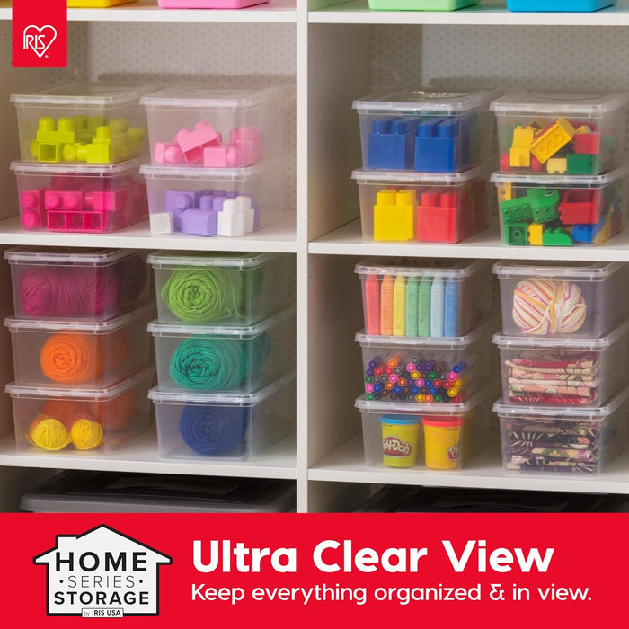 IRIS USA 20-Pack Storage Bins with Lids, 6 Quart, Shoe Boxes Clear Stackable Containers Organize Shoes Closet Shelves, Classroom Organization Teacher Tools, Game Storage - BPA-Free Plastic