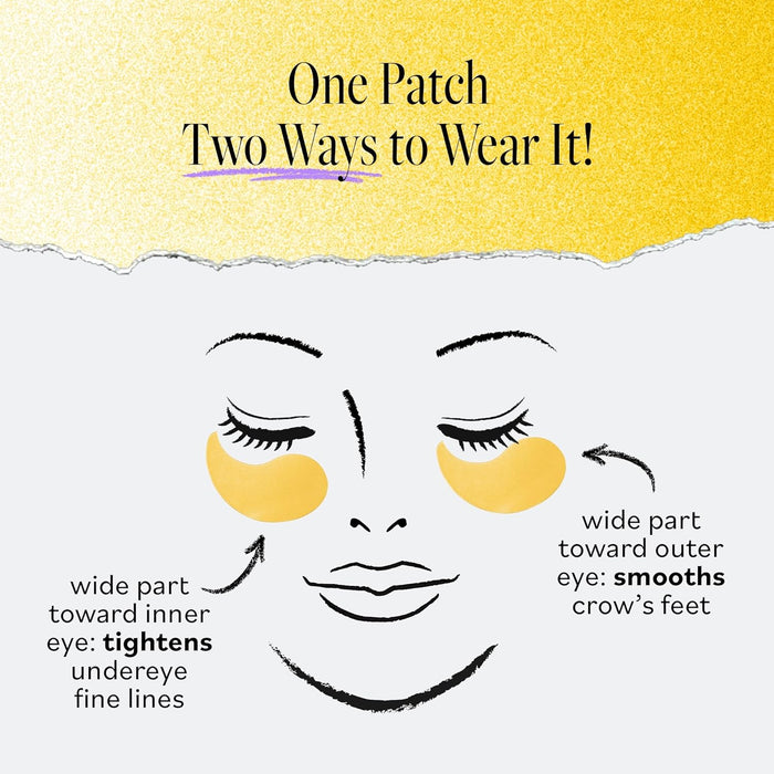 Derma E Vitamin C Bright Eyes Hydro Gel Under Eye Patches for Dark Circles (60 Ct, 30 Pairs) Allantoin, Caffeine & Vitamin B3, Collagen Eye Patches for Fine Lines, Wrinkles, Dark Circles & Puffy Eyes