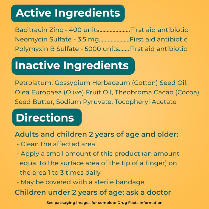 Neosporin Original First Aid Antibiotic Ointment with Bacitracin Zinc for Infection Protection, Wound Care Treatment & Scar Appearance Minimizer for Minor Cuts, Scrapes and Burns,.5 oz