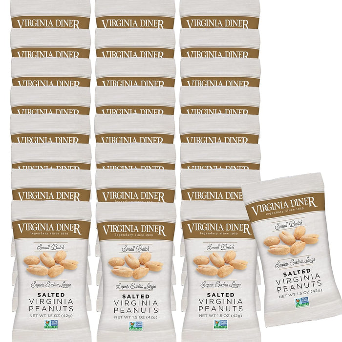 Virginia Diner Natural XL Blister Roasted Virginia Peanuts, Heart Healthy, All Natural, 36 Ounce Tin (2.25 Pound Salted)