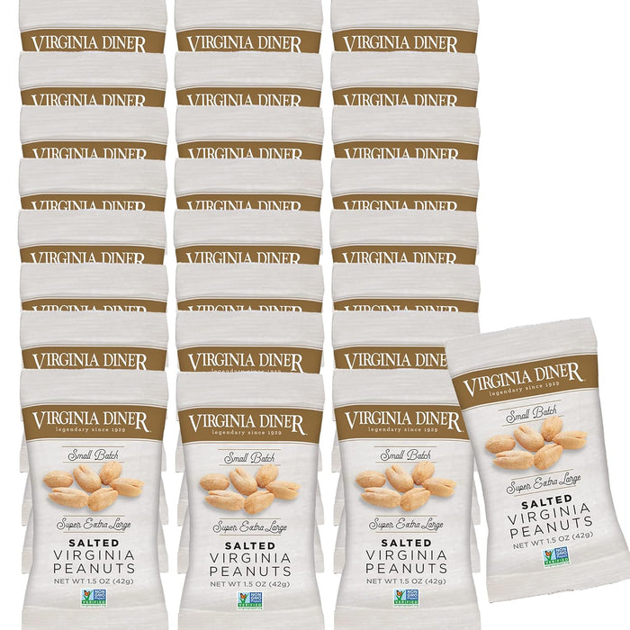 Virginia Diner Unsalted Virginia Peanuts - XL Gourmet Natural Peanuts Non-GMO, Preservative Free Gifts from Virginia Since 1929-18 Oz Can