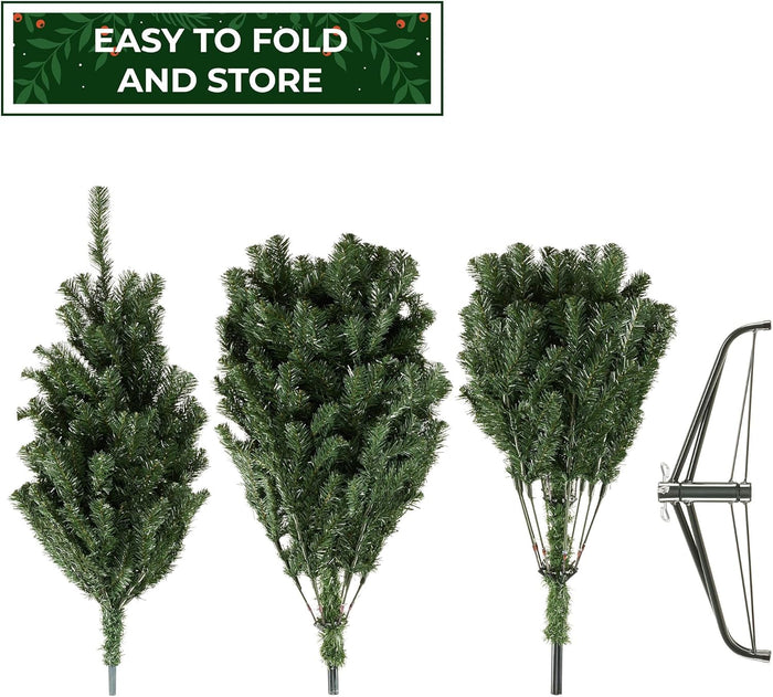 Casafield 6FT Realistic Green Spruce Artificial Holiday Christmas Tree with Sturdy Metal Stand