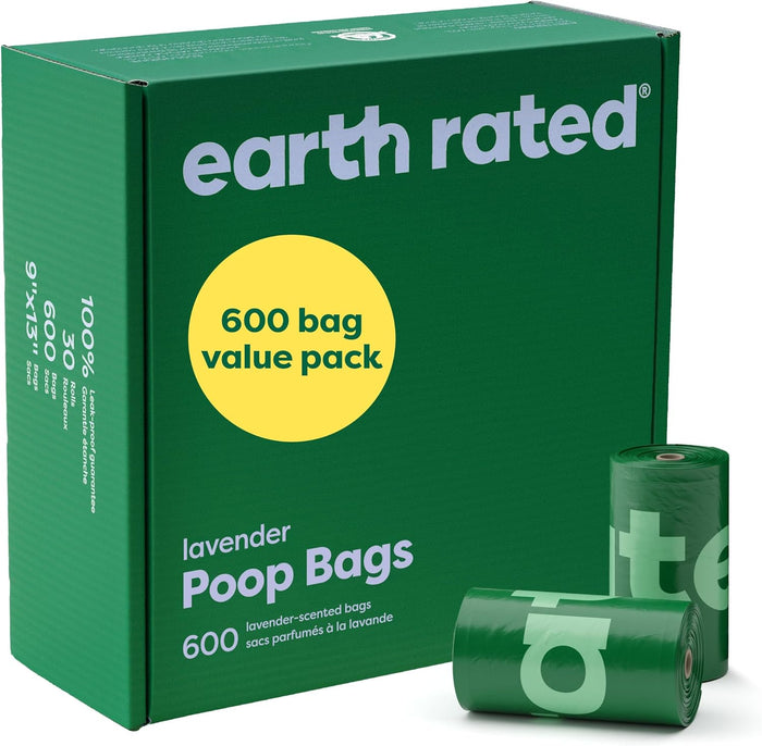 Earth Rated Poop Bags for Dogs, Guaranteed Leak Proof and Extra Thick Waste Bag Refill Rolls, Lavender Scented, 270 Bags