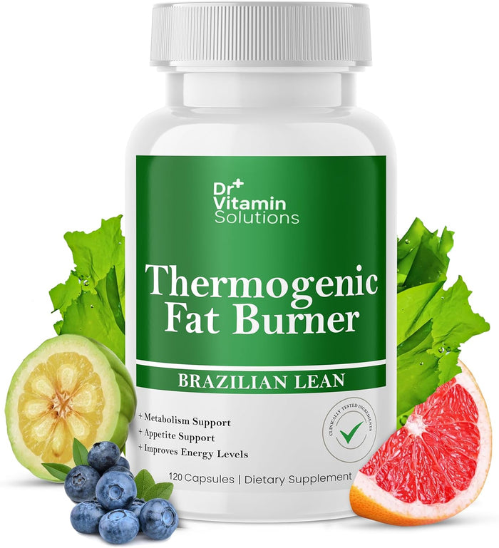 DR VITAMIN SOLUTIONS Thermogenic Fat Burner Brazilian Lean, Weight Loss Pills for Women, Waist Trimmer & Supplements for Bloating for Women & Men, 60 Capsules