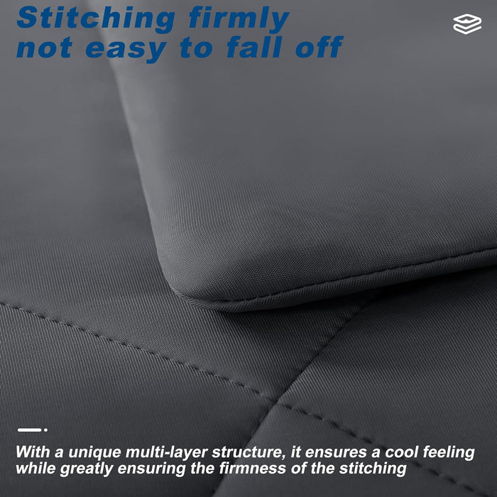 Cooling Comforter Queen Size, Double-Sided Cold Tech Fabric Quilted Bed Comforters Cooling Blanket for Hot Sleepers, Breathable Lightweight Summer Bedding, All-Season Ice Blanket, Dark Gray