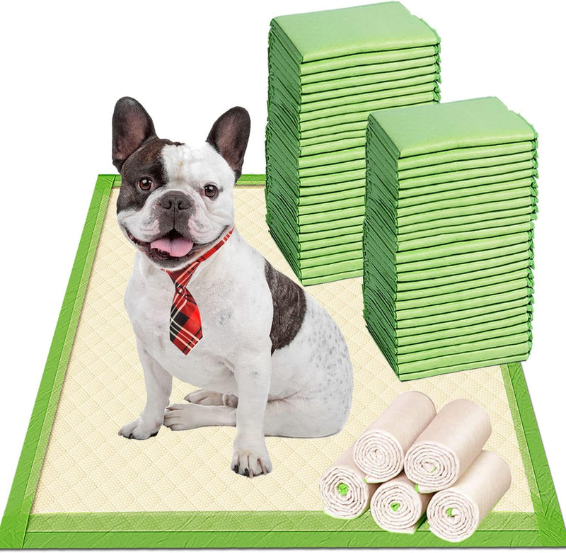 Gardner Pet Dog Pee Pads Extra Large 28"x34", XL Thicker ECO Green Disposable XLarge Puppy Training Pads Super Absorbent Full Edge-Wrapping Pad for Dogs, Puppies, Doggie, Cats, Rabbits-(30 Count)