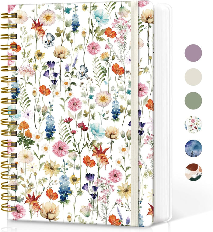 Lined Spiral Notebook Journal for Work, 300 Pages Thick B5 (7.1"x10") College Ruled Journal for Women & Writing, Hardcover Notebook for Note Taking, Perfect for Office Home School Supplies, Green