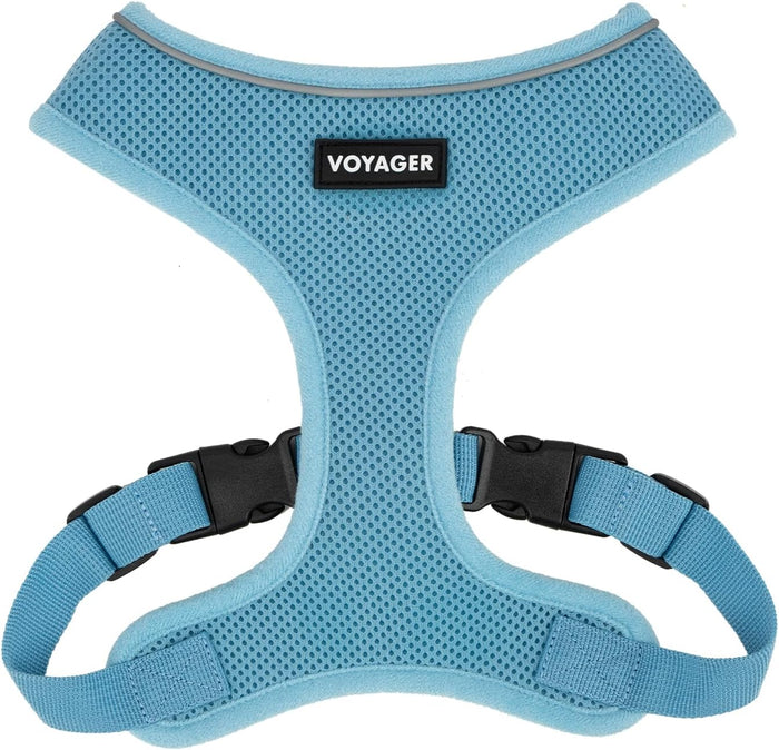 Best Pet Supplies Voyager Mesh Dog Breathable Harness Reflective Stitching, All Weather Adjustable for Walking Training, or Running - Heavy Duty & Durable, Harness (Turquoise), M