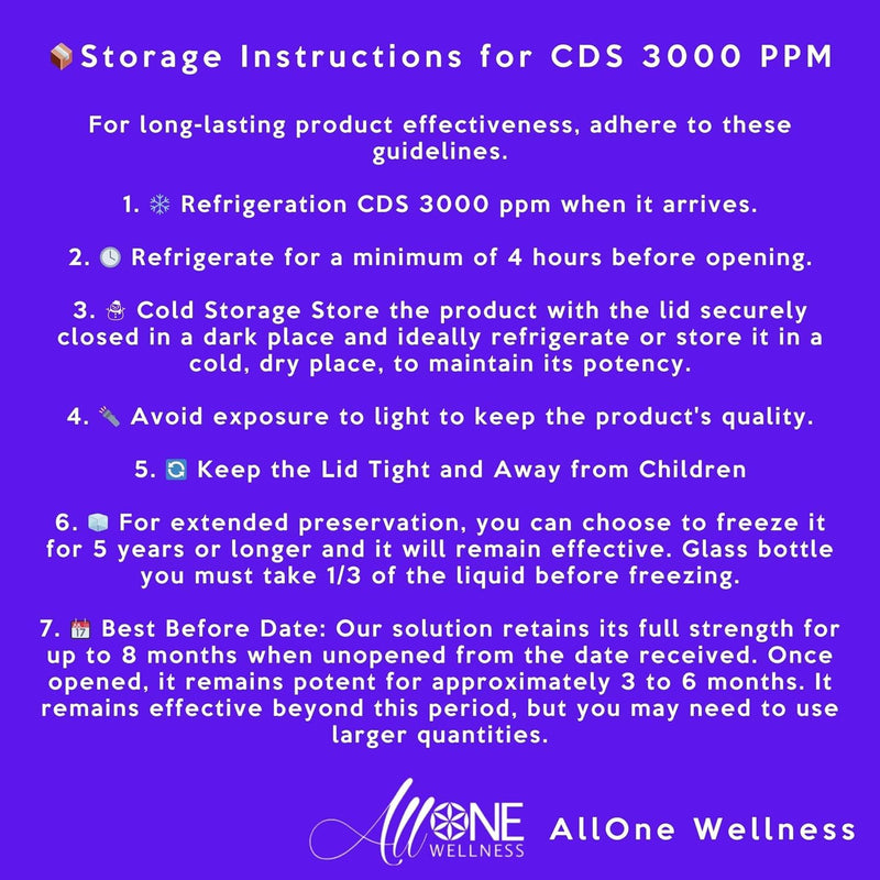 Chlorine Dioxide Pure CDS 3000 PPM ClO2 Glass Chlorine Dioxide Solution CDS 4 oz