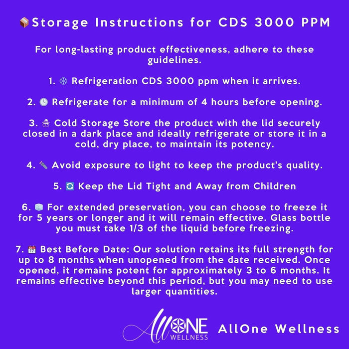 Chlorine Dioxide Pure CDS 3000 PPM ClO2 Glass Chlorine Dioxide Solution CDS 4 oz
