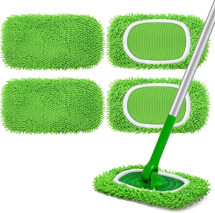 Reusable Wet Pads Refill for Swiffer Sweeper Mop - Dry Sweeping Cloths & Wet Mopping Cloths for Household Cleaning - Washable Microfiber Pads for Mopping Floors - 6 Pack (Mop is not Included)