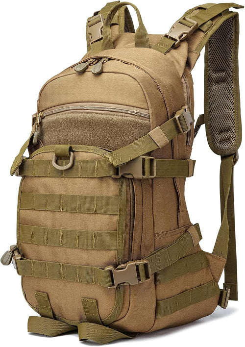 25L Small Tactical Backpack For Men, Military Waterproof Backpack With Multiple Pockets, 3-Day Bug Out Bag Molle Backpacks For Camping Hiking Military Traveling (Black)