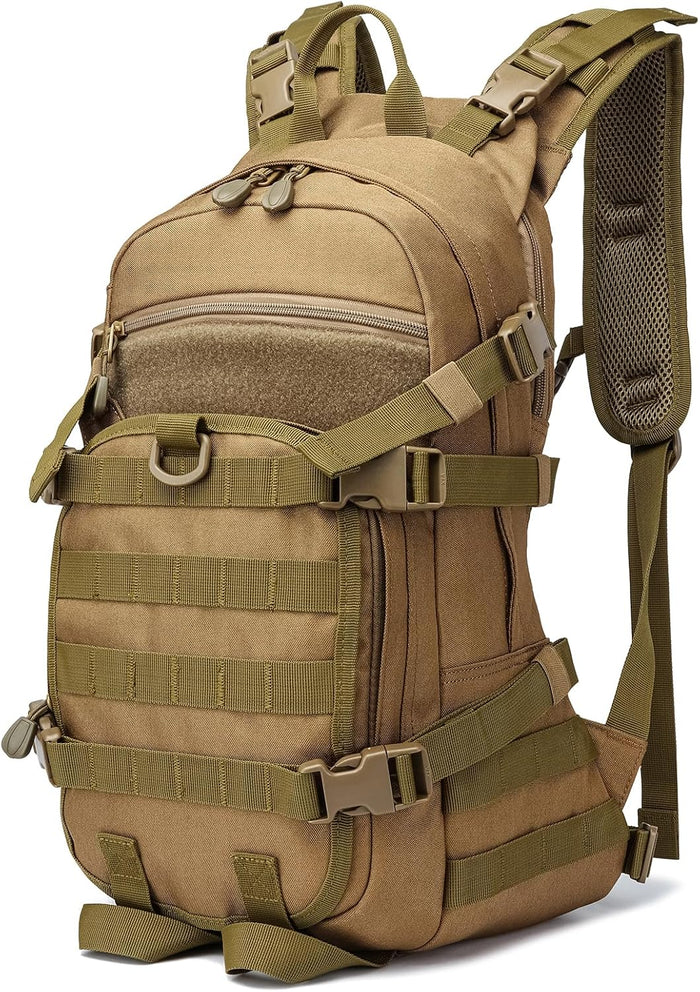 25L Small Tactical Backpack For Men, Military Waterproof Backpack With Multiple Pockets, 3-Day Bug Out Bag Molle Backpacks For Camping Hiking Military Traveling (Black)