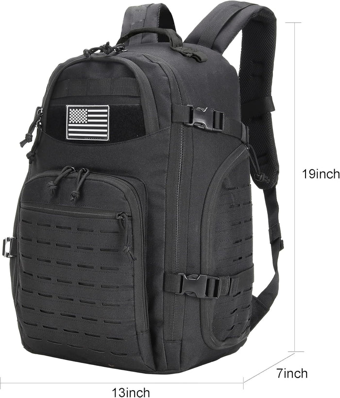 35L Tactical Backpack for Men Heavy Duty Military Backpack 3 Day Assault Pack Molle Backpack Hiking Rucksack (Black1)
