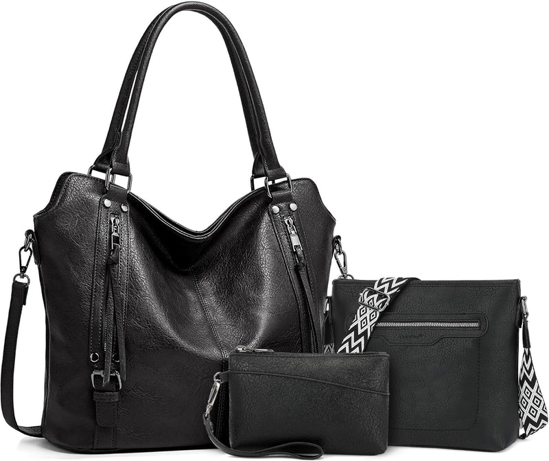 TANTOMI Tote Handbags for Women, Crossbody Bags Set Large Leather Purse Shoulder Handbags with Wallet Adjustable Straps
