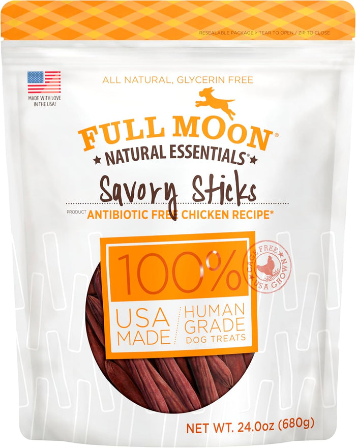 Full Moon All Natural Human Grade Dog Treats, Essential Duck Savory Sticks 22.0 oz